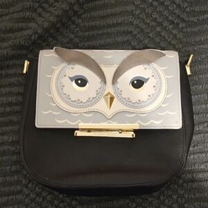 RARE Kate Spade Owl Design Make It Mine Swappable Black and Gray Women's Bag